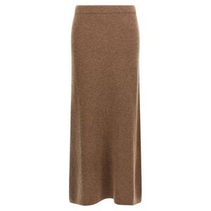 Max Mara Gray Cashmere Midi Women's Skirt
